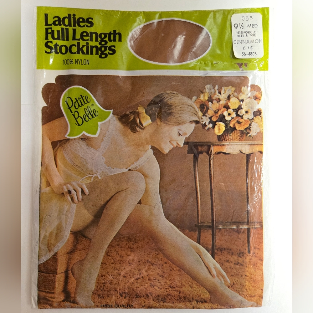 Vintage 1960s Petite Belle Full Length Stockings - Cinnamon color New Old Stock
